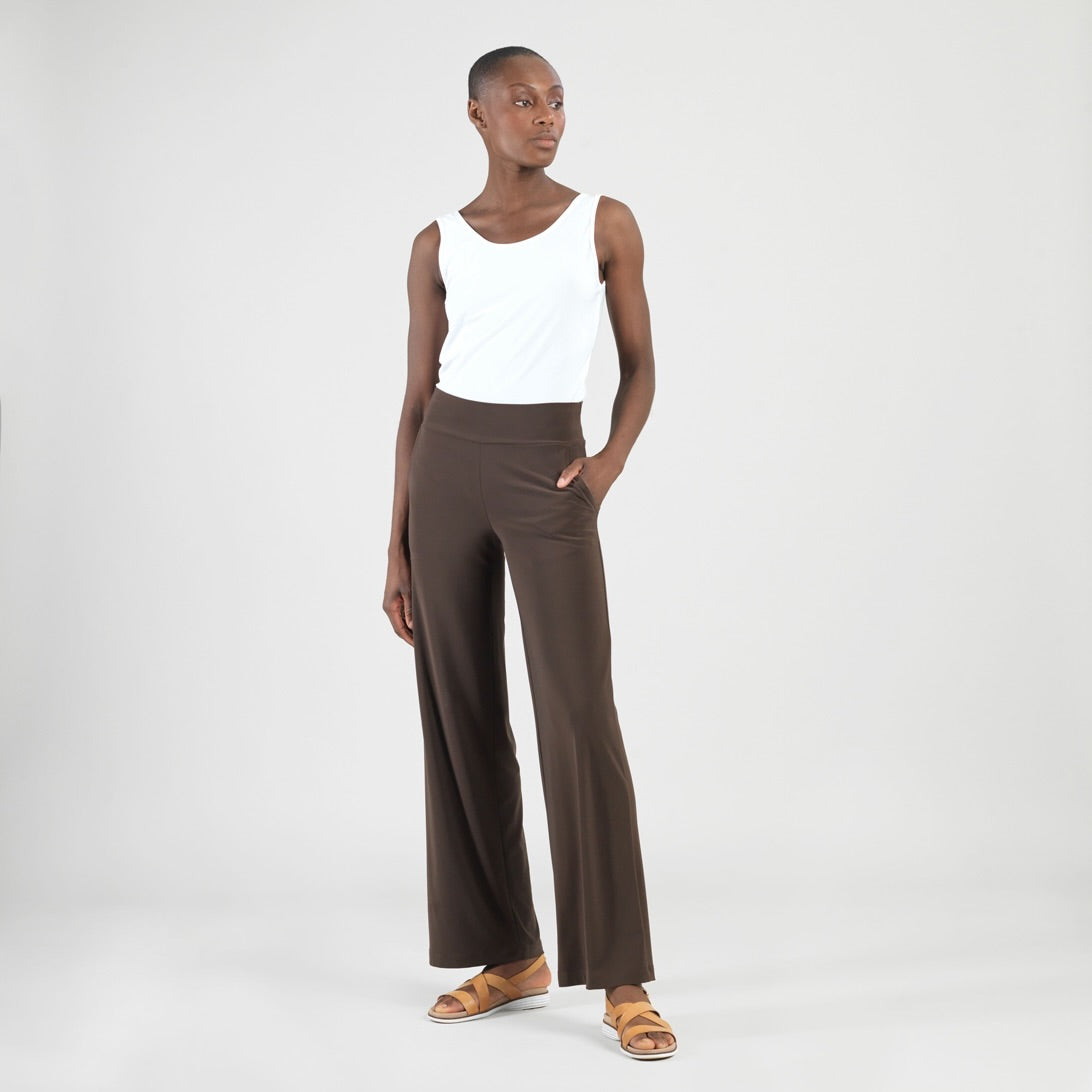 Signature Wide Leg Pocket Pant - Brown | Clara Sunwoo