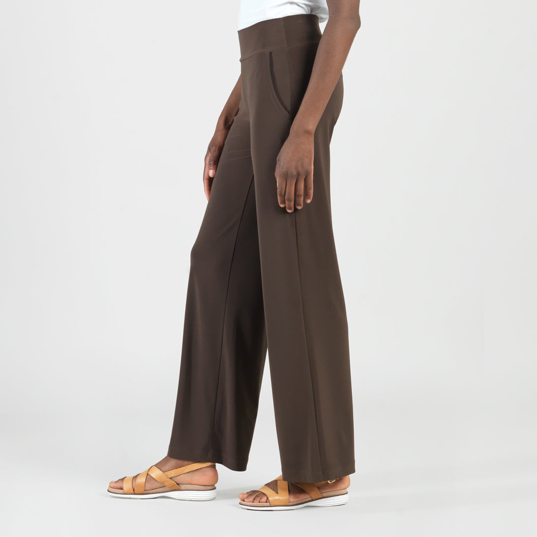 Signature Wide Leg Pocket Pant - Brown | Clara Sunwoo