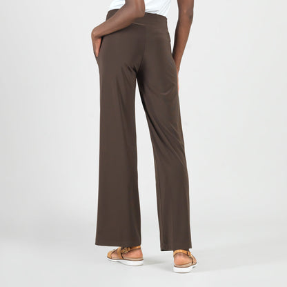 Signature Wide Leg Pocket Pant - Brown | Clara Sunwoo