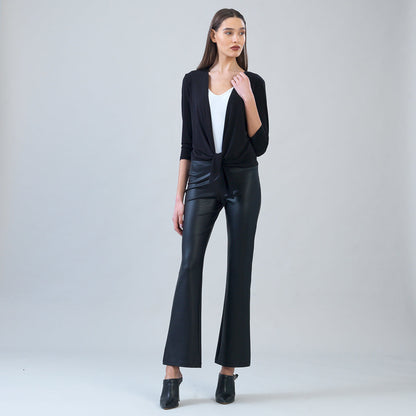 Liquid Leather - Sheen Boot Cut Pant - Black | Clara Sunwoo