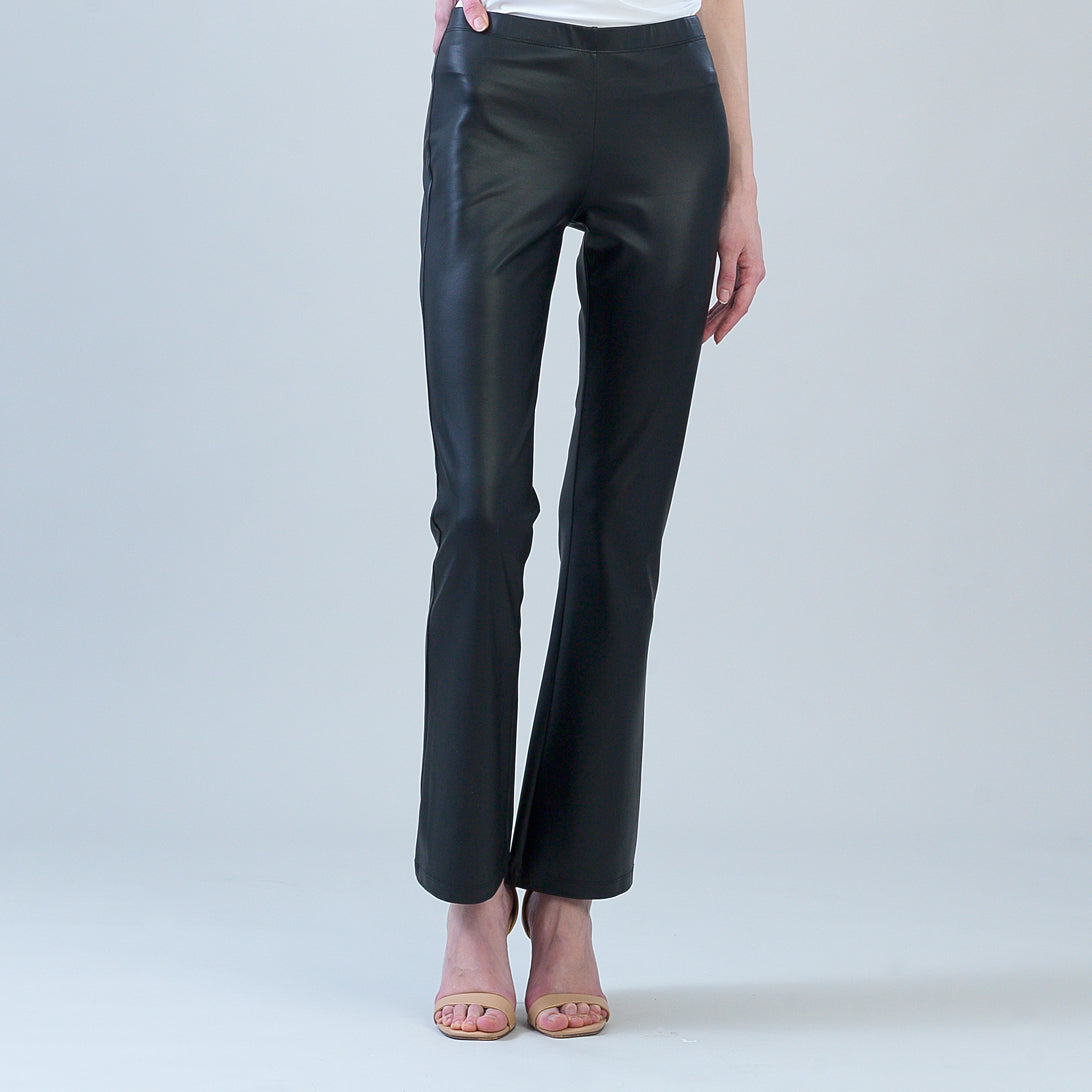 Liquid Leather - Sheen Boot Cut Pant - Black | Clara Sunwoo