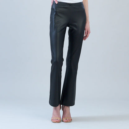 Liquid Leather - Sheen Boot Cut Pant - Black | Clara Sunwoo