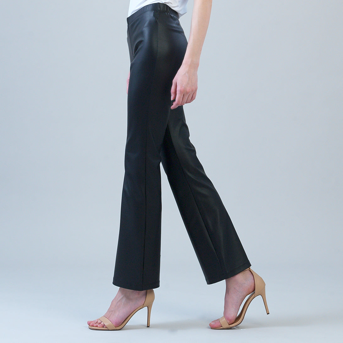 Liquid Leather - Sheen Boot Cut Pant - Black | Clara Sunwoo