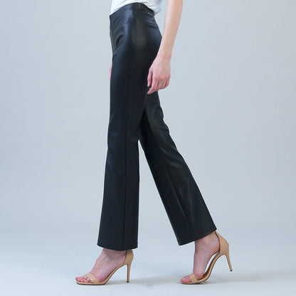 Liquid Leather - Sheen Boot Cut Pant - Black | Clara Sunwoo