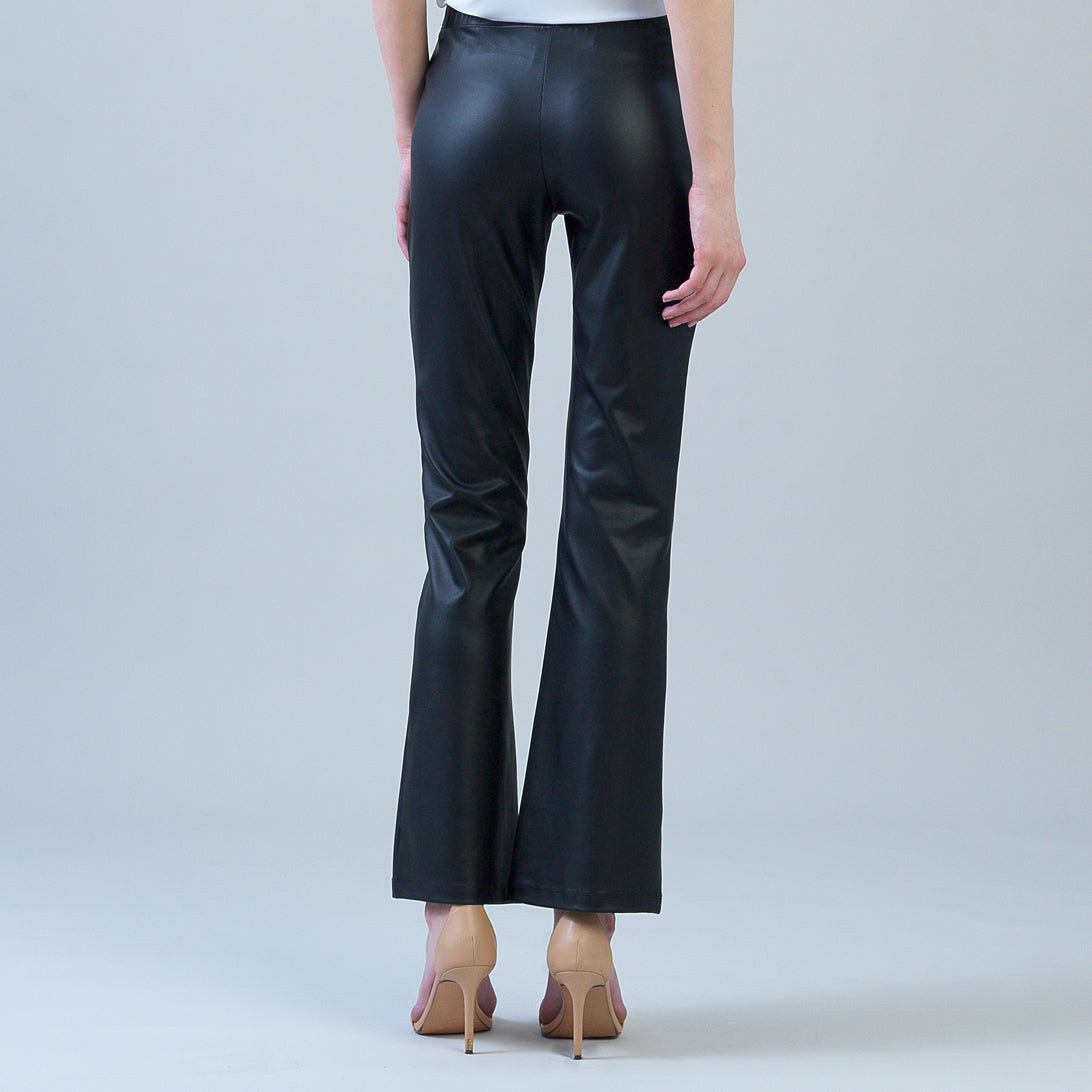 Liquid Leather - Sheen Boot Cut Pant - Black | Clara Sunwoo