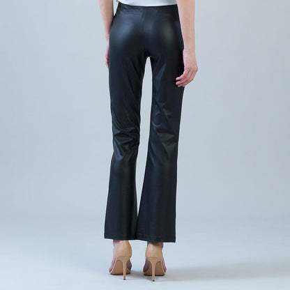 Liquid Leather - Sheen Boot Cut Pant - Black | Clara Sunwoo
