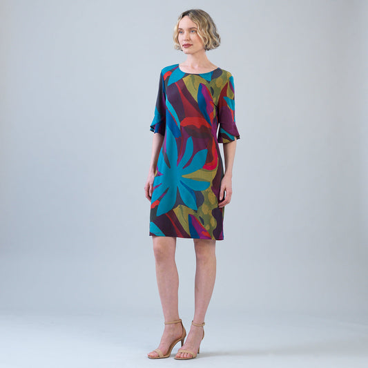Tulip Cuff Back Tie Dress - Petal Burst | Clara Sunwoo