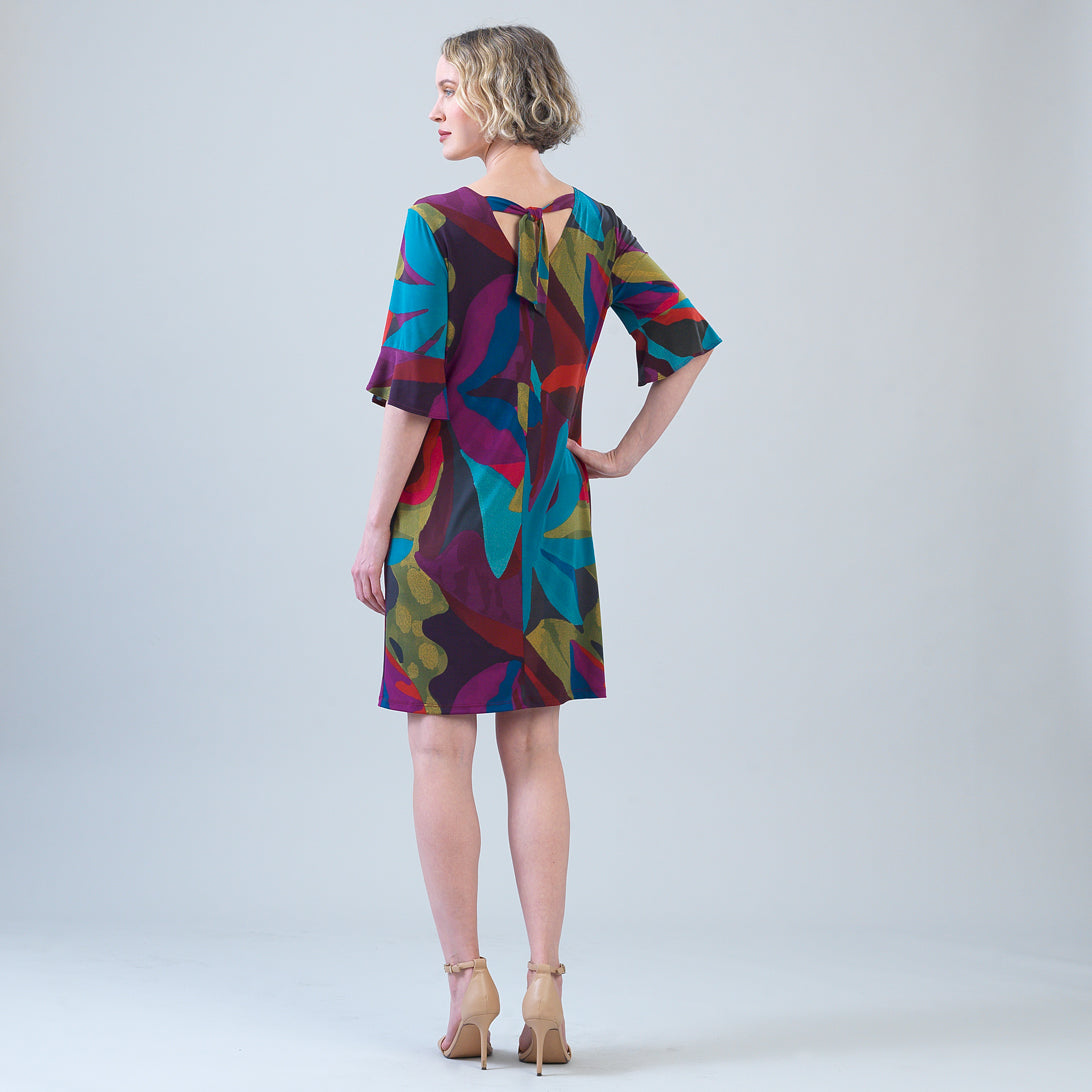 Tulip Cuff Back Tie Dress - Petal Burst | Clara Sunwoo