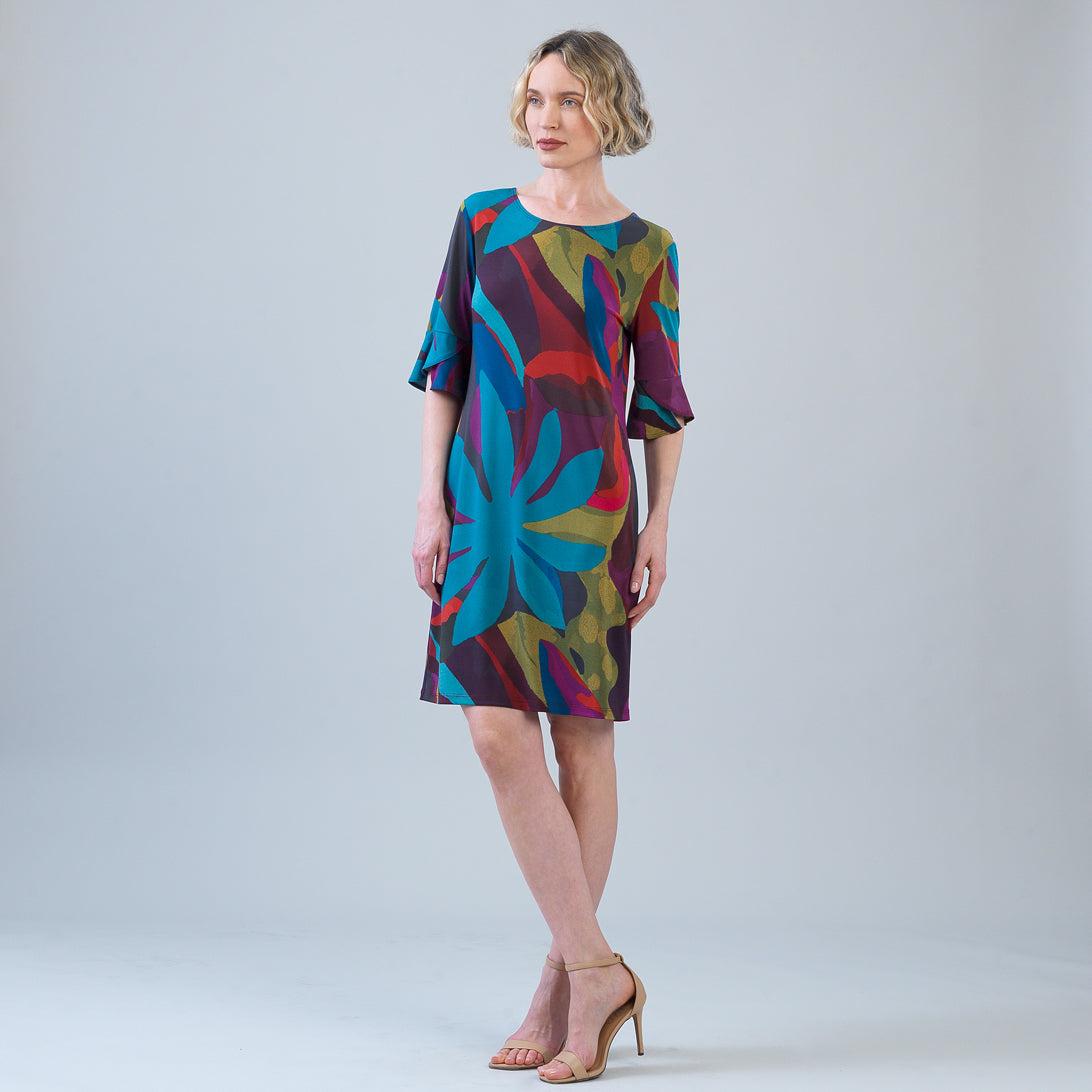 Tulip Cuff Back Tie Dress - Petal Burst | Clara Sunwoo