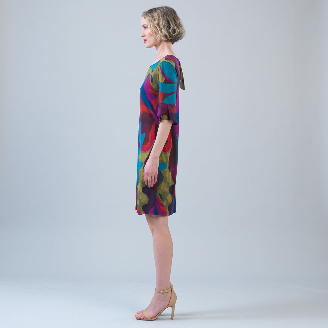 Tulip Cuff Back Tie Dress - Petal Burst | Clara Sunwoo