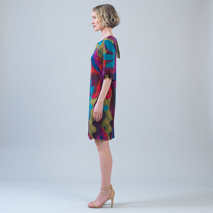 Tulip Cuff Back Tie Dress - Petal Burst | Clara Sunwoo