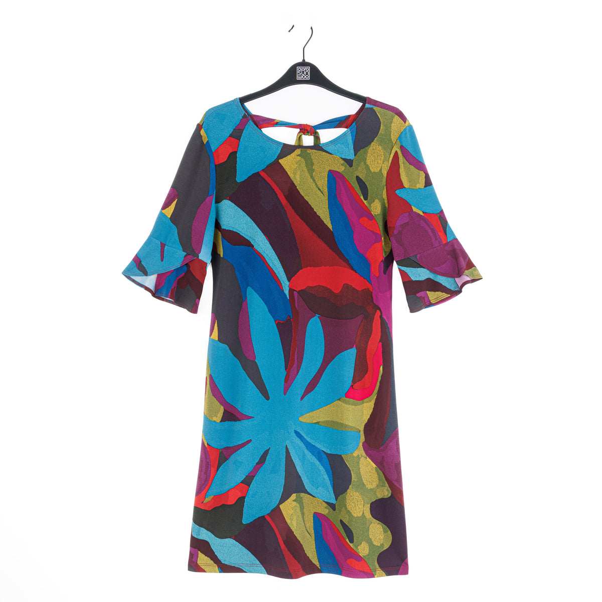 Tulip Cuff Back Tie Dress - Petal Burst | Clara Sunwoo
