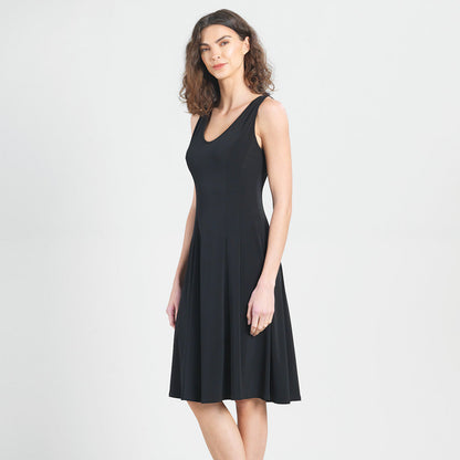 Sleeveless V-Neck Flared Dress - Black | Clara Sunwoo