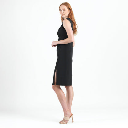 Signature Side Slit Midi Dress - Black | Clara Sunwoo