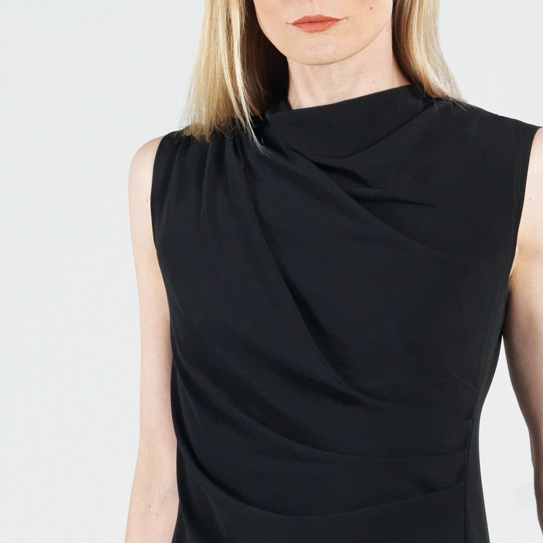 Signature Side Slit Midi Dress - Black | Clara Sunwoo