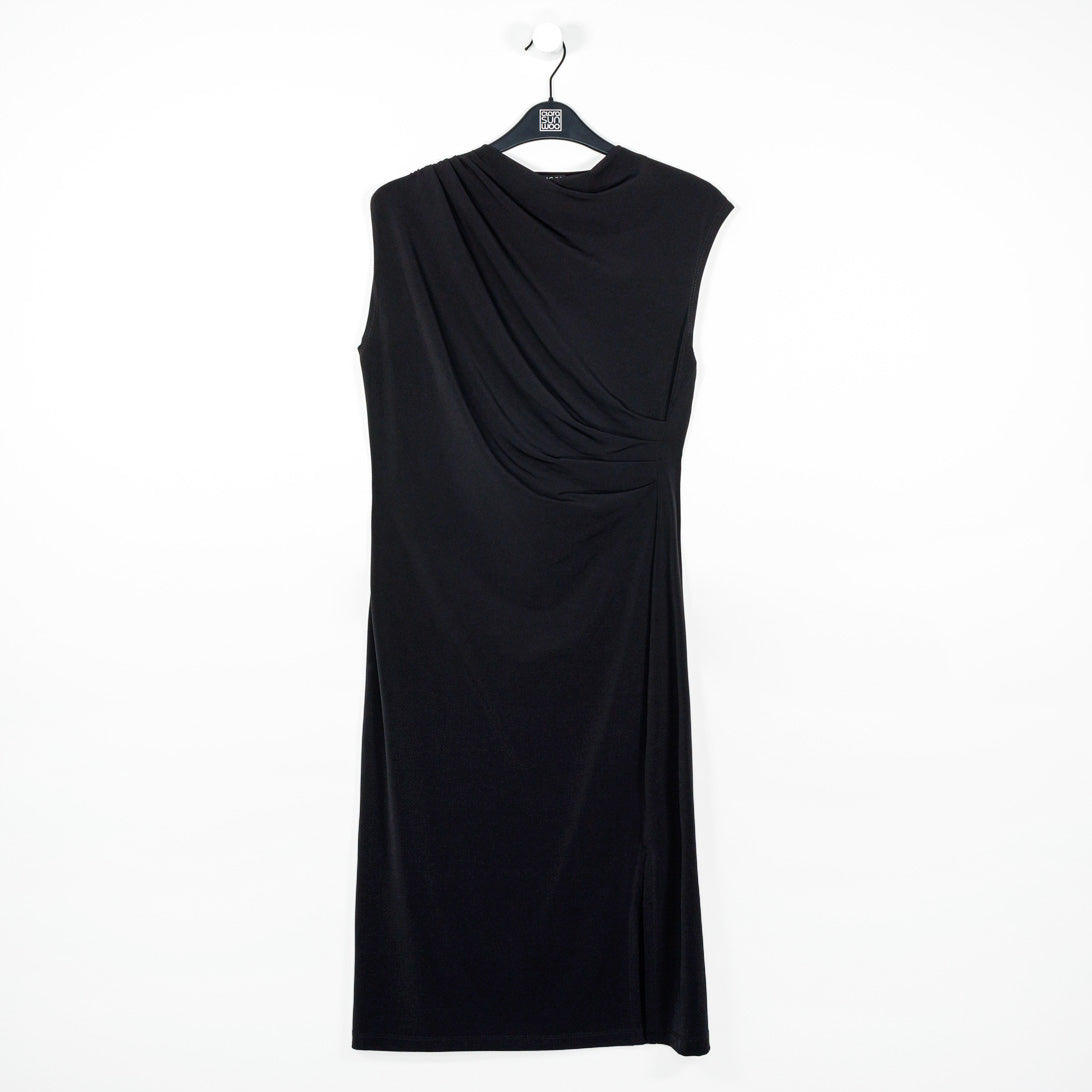 Signature Side Slit Midi Dress - Black | Clara Sunwoo