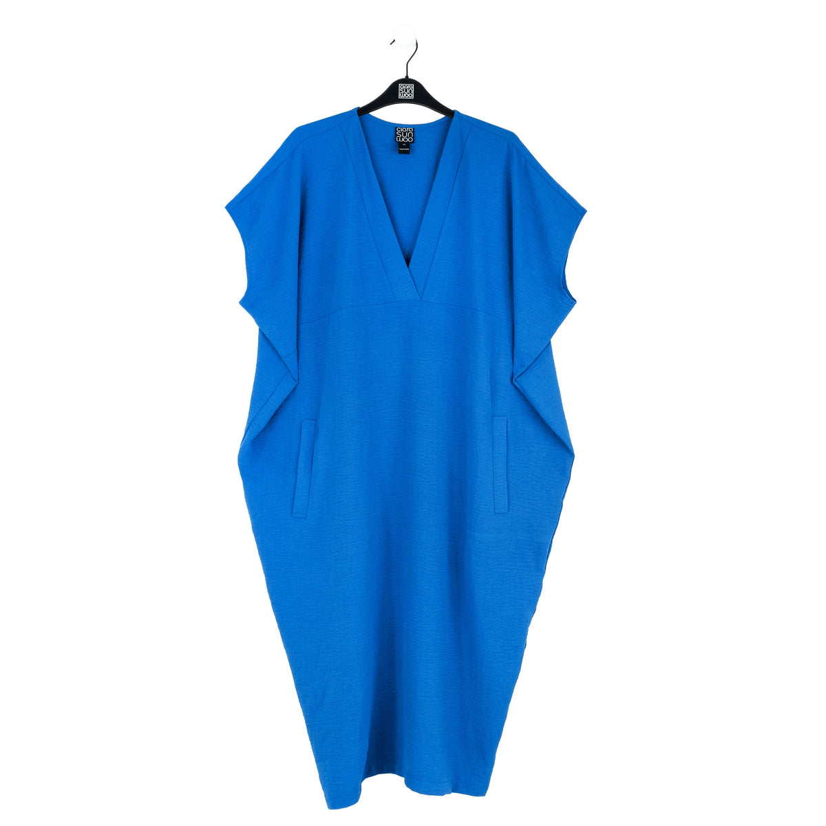 Textured Rayon - Caftan Pocket Dress - Cobalt - Final Sale | Clara Sunwoo