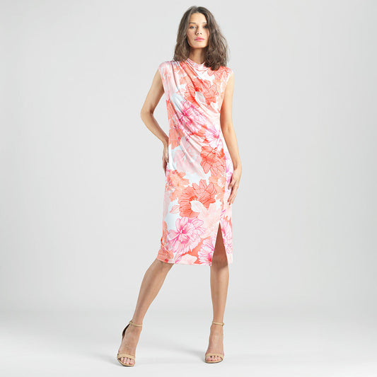 Butter Knit - Side Slit Midi Dress - Sunset Petals - Final Sale | Clara Sunwoo