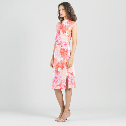 Butter Knit - Side Slit Midi Dress - Sunset Petals - Final Sale | Clara Sunwoo