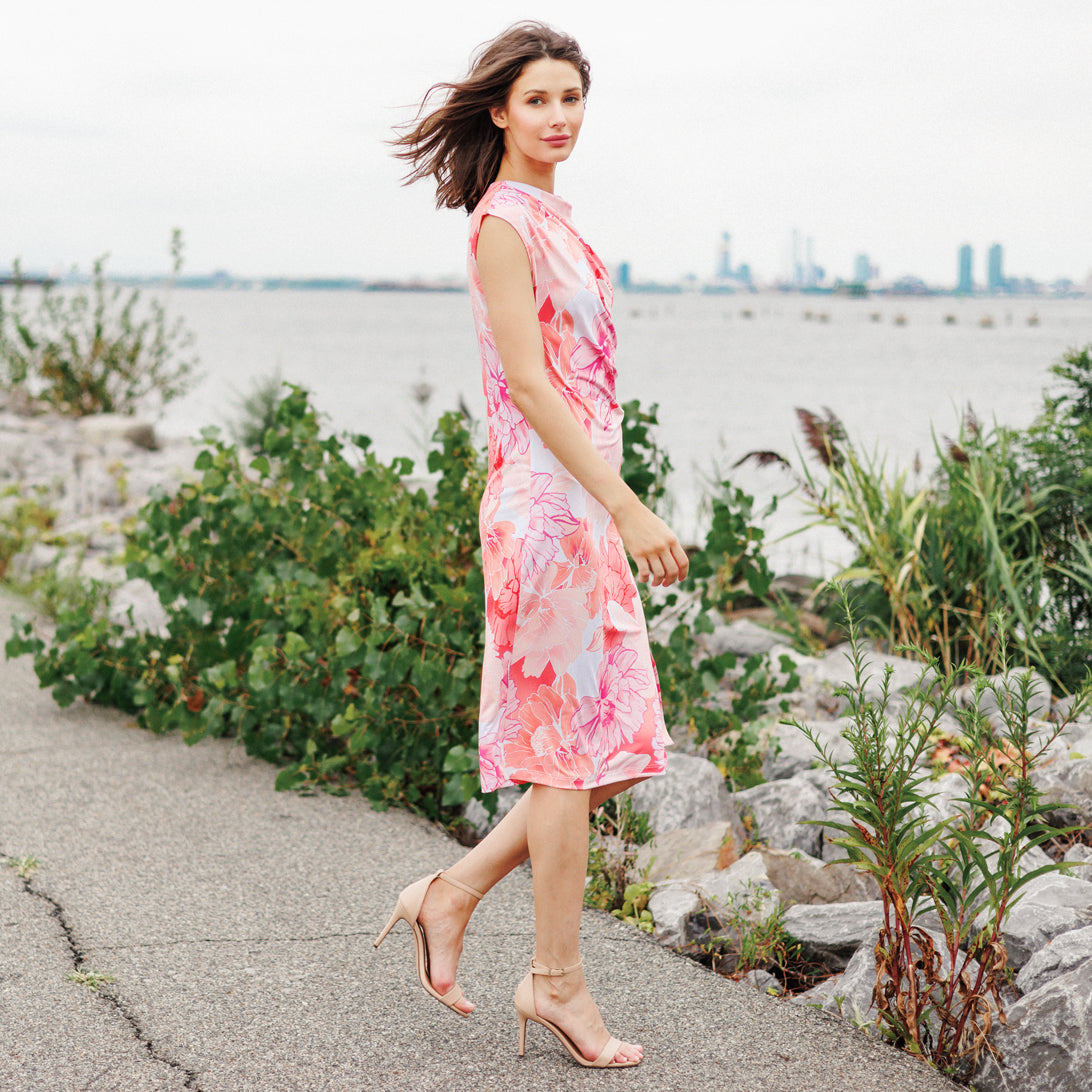 Butter Knit - Side Slit Midi Dress - Sunset Petals - Final Sale | Clara Sunwoo
