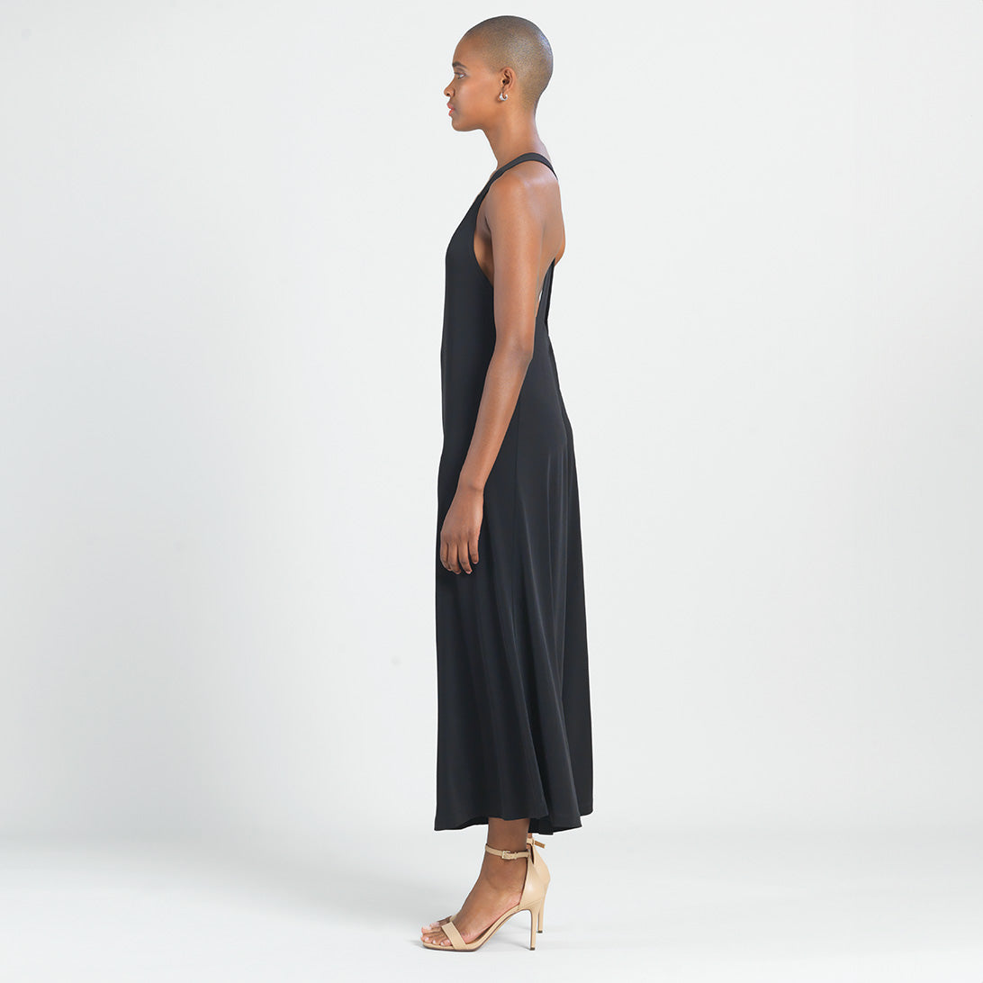 V-Neck Cross Back Jumpsuit - Black - Final Sale | Clara Sunwoo