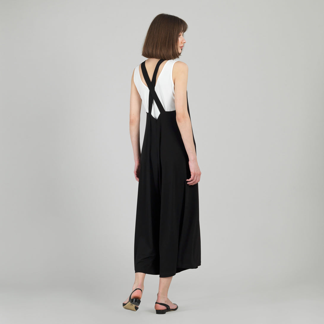 V-Neck Cross Back Jumpsuit - Black - Final Sale | Clara Sunwoo