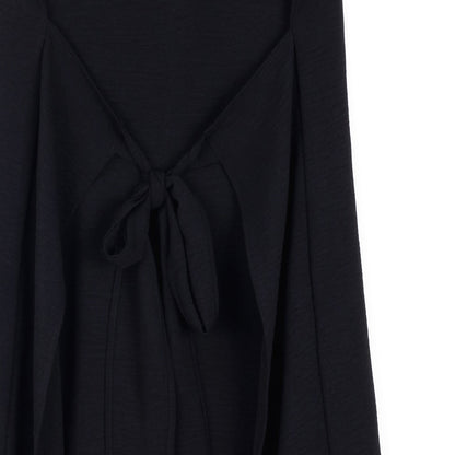 Soft Textured Rayon - Tie Wrap Overlay Midi Dress - Black - Final Sale! | Clara Sunwoo