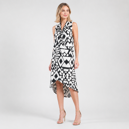 Crinkle Pleat Knit - Crossover Tulip Hem Dress - Aztec - Final Sale! | Clara Sunwoo