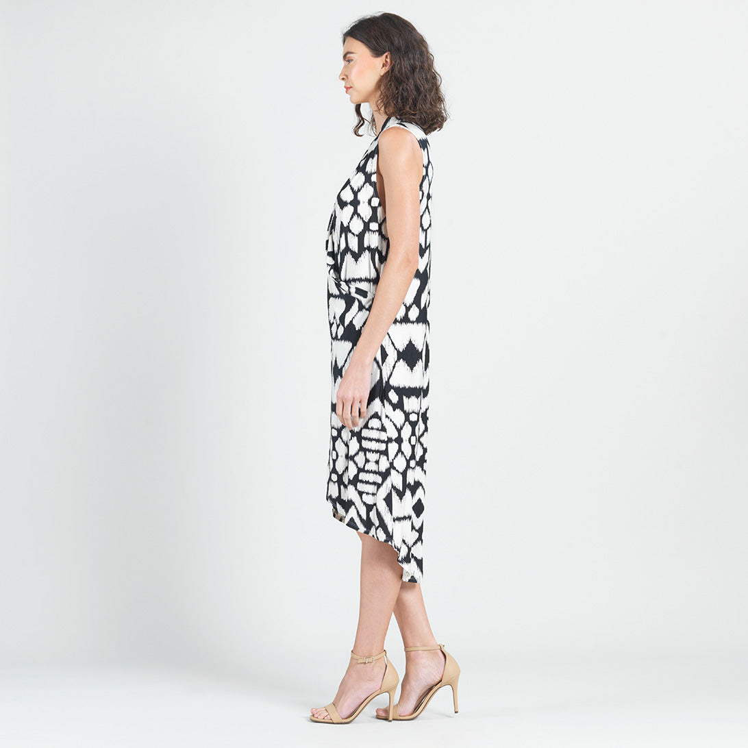 Crinkle Pleat Knit - Crossover Tulip Hem Dress - Aztec - Final Sale! | Clara Sunwoo