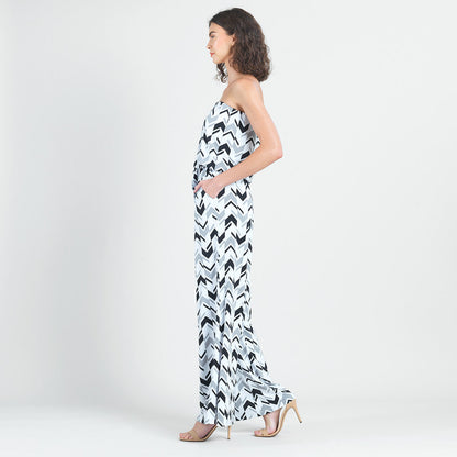 Tube Top Pocket Jumpsuit - Chevron Stripe - Final Sale! | Clara Sunwoo