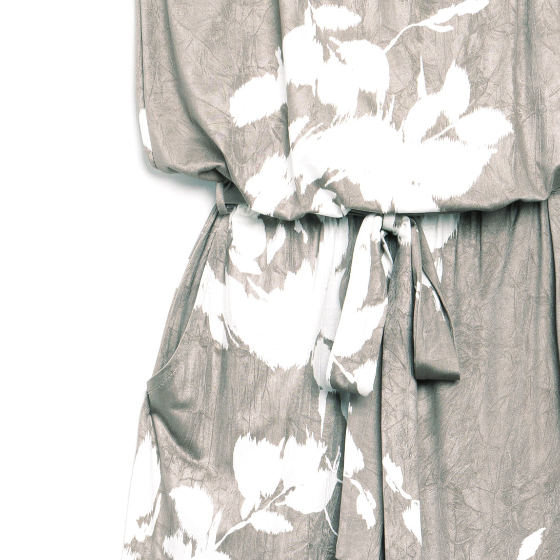 Crush Silk Knit - Tube Top Pocket Jumpsuit - Dreamy Floral-Taupe - Final Sale! | Clara Sunwoo