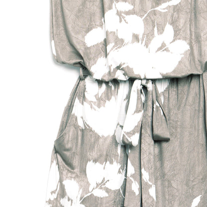 Crush Silk Knit - Tube Top Pocket Jumpsuit - Dreamy Floral-Taupe - Final Sale! | Clara Sunwoo