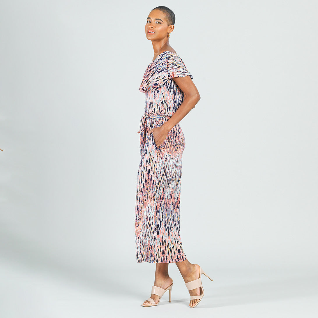 Ruffle Off Shoulder Pocket Jumpsuit - Boho Weave - Final Sale! | Clara Sunwoo