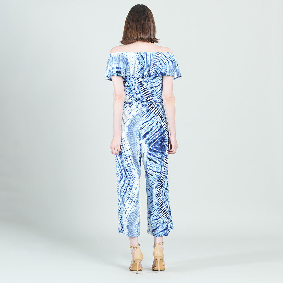 Ruffle Off Shoulder Pocket Jumpsuit - Acid Wash - Final Sale! | Clara Sunwoo