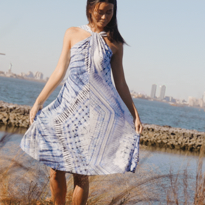 Grecian Halter Swing Dress - Acid Wash - Final Sale! | Clara Sunwoo