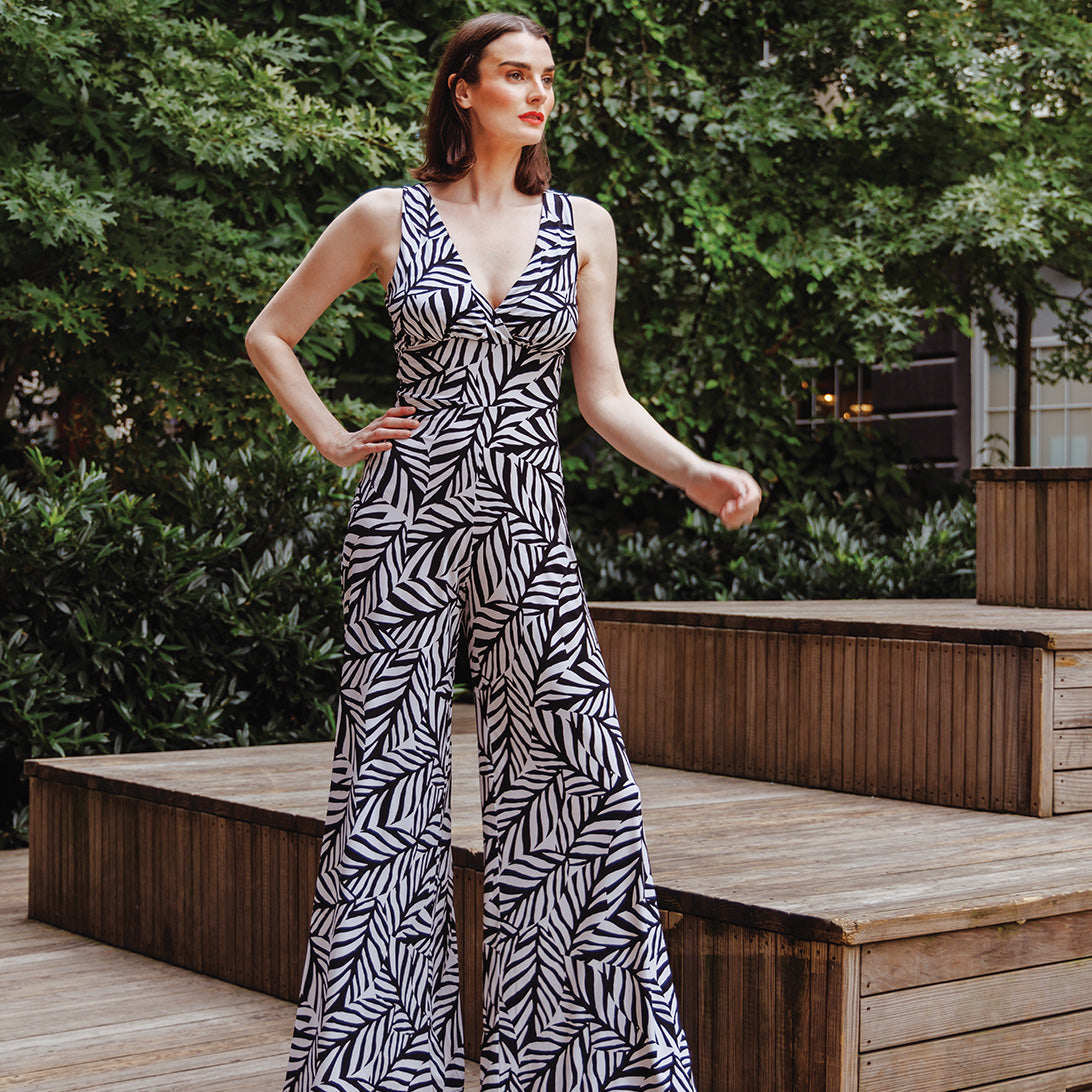 Signature Jumpsuit - Leaf Stripe - Final Sale! | Clara Sunwoo