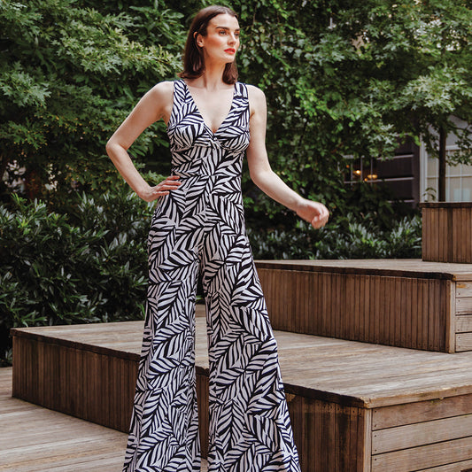 Signature Jumpsuit - Leaf Stripe - Final Sale! | Clara Sunwoo