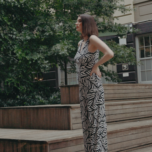 Signature Jumpsuit - Leaf Stripe - Final Sale! | Clara Sunwoo