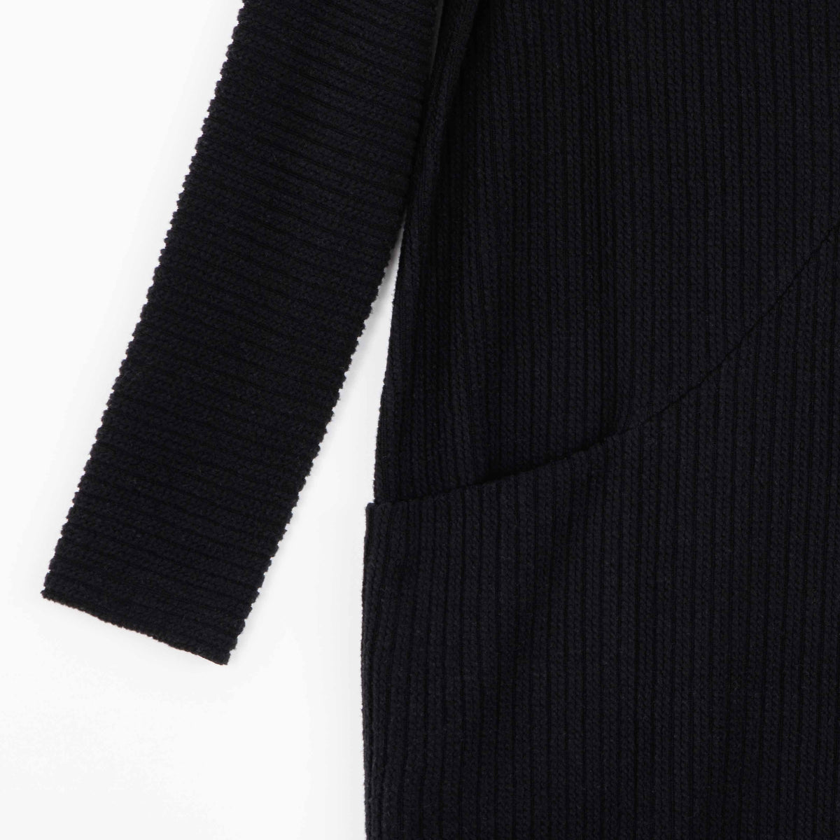 Chunky Ribbed - Tunic Pocket Sweater Dress - Black - Final Sale! | Clara Sunwoo