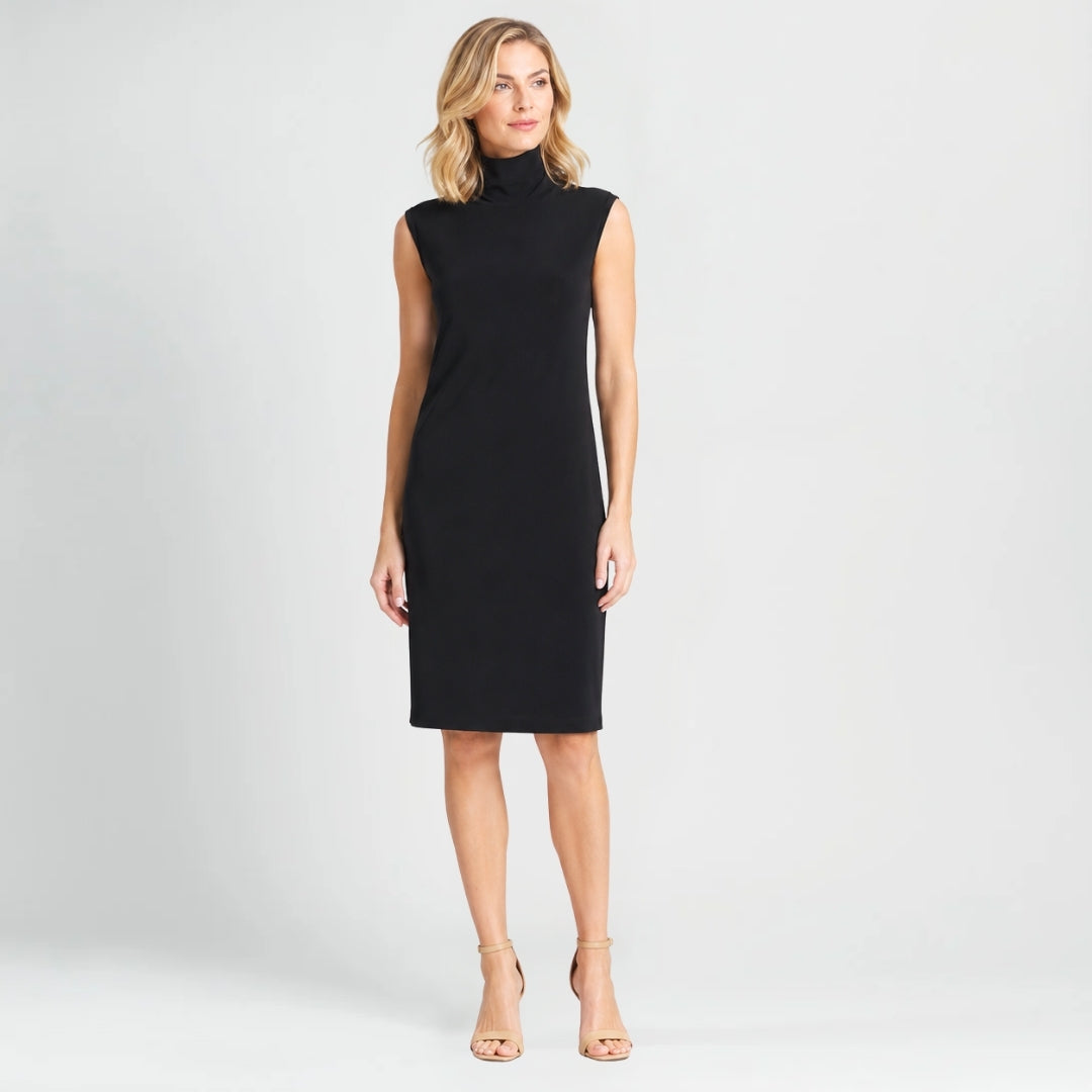 Peach Knit - Mock Neck Midi Dress - Black - Final Sale! | Clara Sunwoo