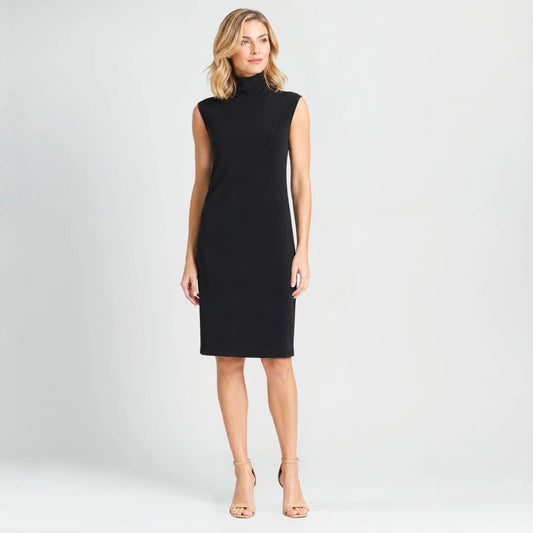 Peach Knit - Mock Neck Midi Dress - Black - Final Sale! | Clara Sunwoo