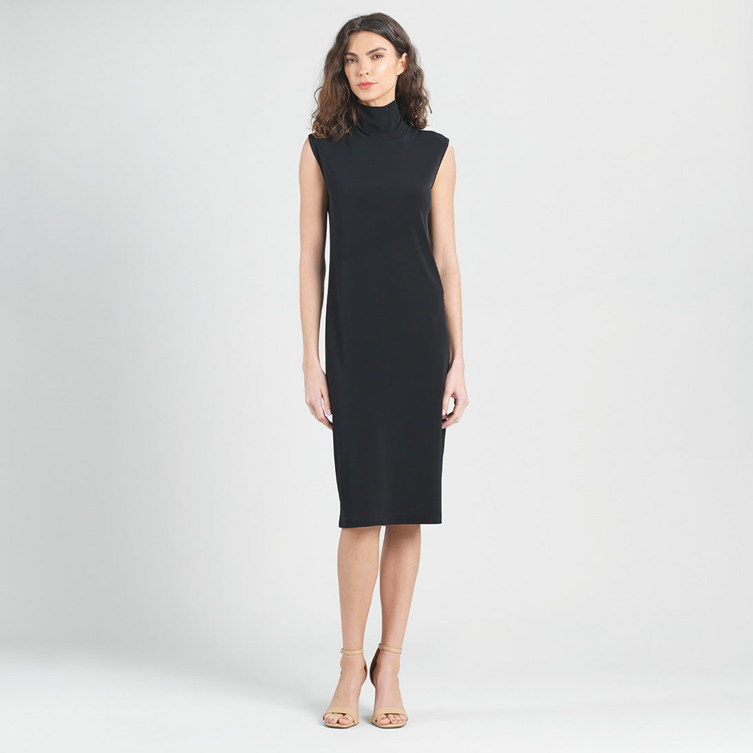 Peach Knit - Mock Neck Midi Dress - Black - Final Sale! | Clara Sunwoo