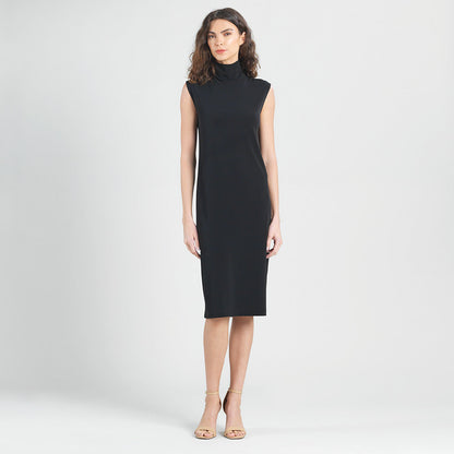 Peach Knit - Mock Neck Midi Dress - Black - Final Sale! | Clara Sunwoo