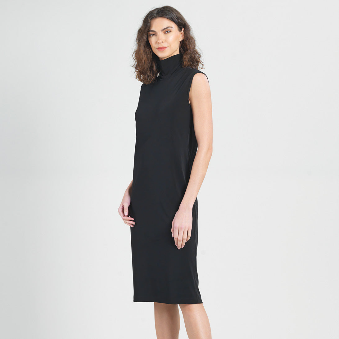 Peach Knit - Mock Neck Midi Dress - Black - Final Sale! | Clara Sunwoo