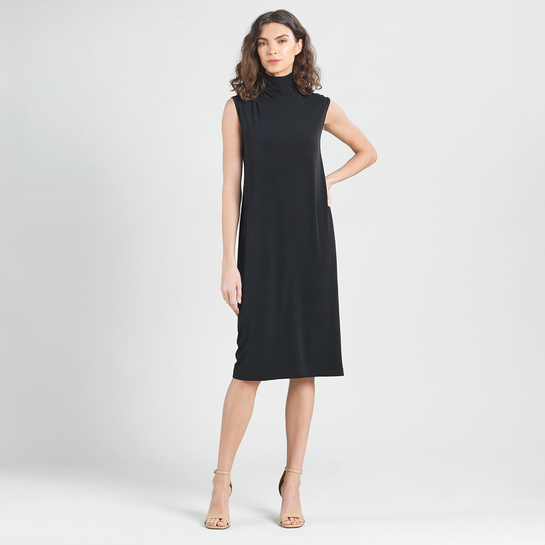 Peach Knit - Mock Neck Midi Dress - Black - Final Sale! | Clara Sunwoo