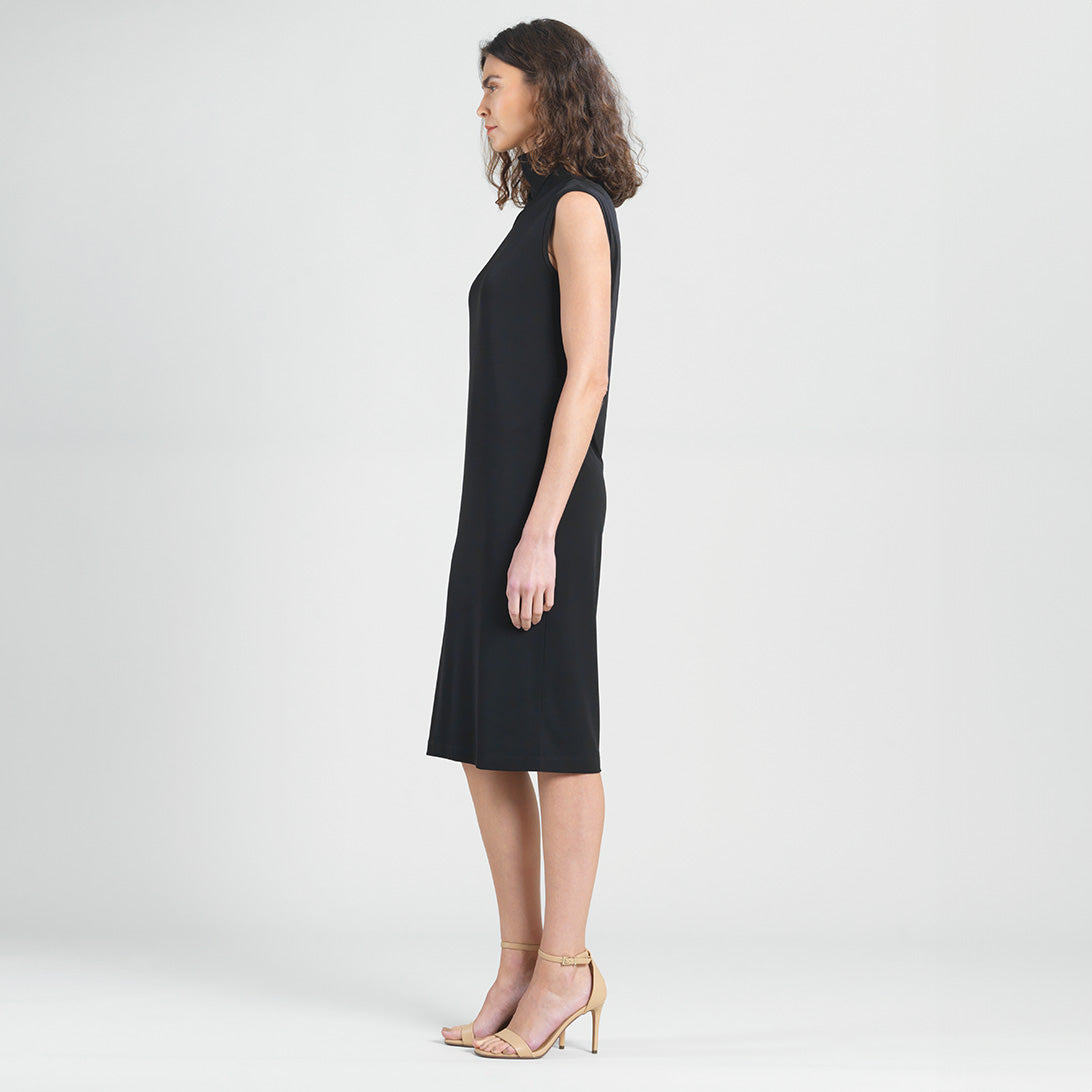 Peach Knit - Mock Neck Midi Dress - Black - Final Sale! | Clara Sunwoo