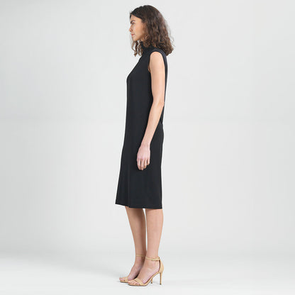 Peach Knit - Mock Neck Midi Dress - Black - Final Sale! | Clara Sunwoo