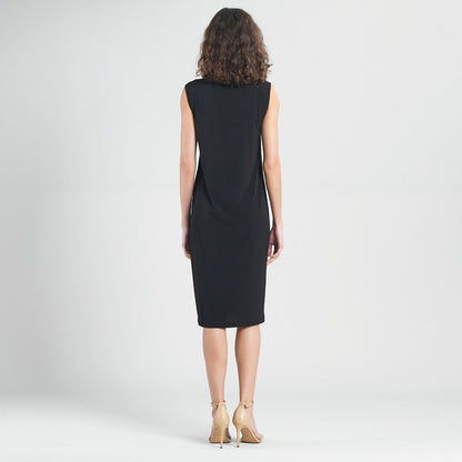 Peach Knit - Mock Neck Midi Dress - Black - Final Sale! | Clara Sunwoo