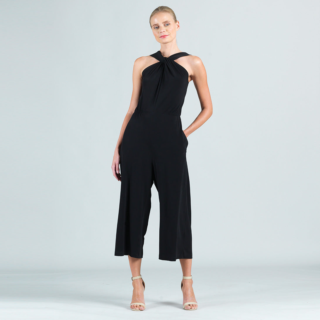 Grecian Halter Pocket Jumpsuit - Black - Final Sale! | Clara Sunwoo