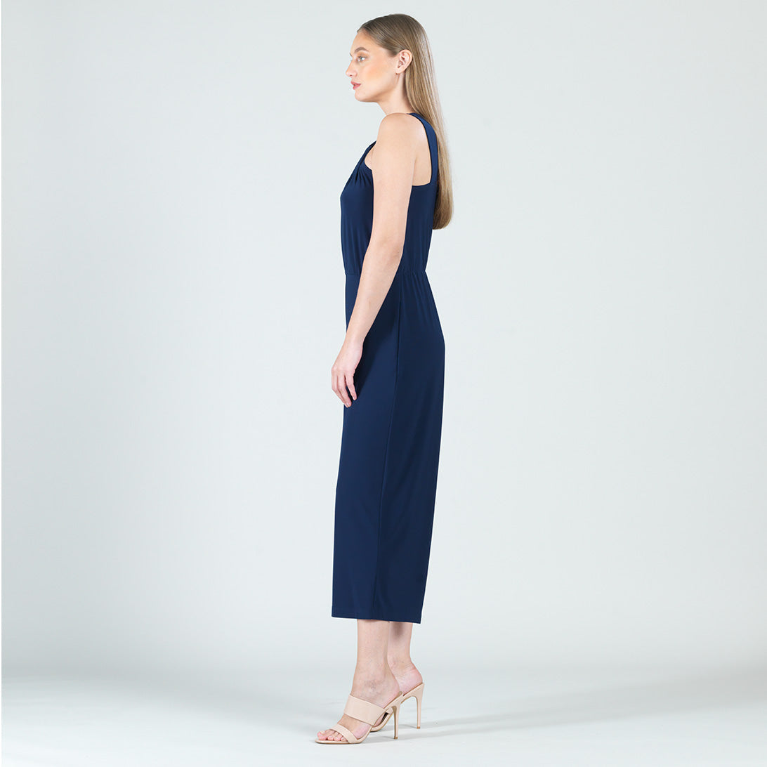 Grecian Halter Pocket Jumpsuit - Navy - Final Sale! | Clara Sunwoo